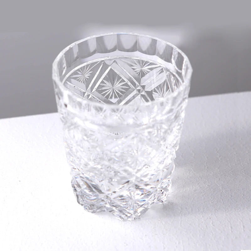 Crystal Transparent Whisky Wine Glass Edo Kiriko Starlight Handmade High Quality Water Cup Birthday Present Souvenir