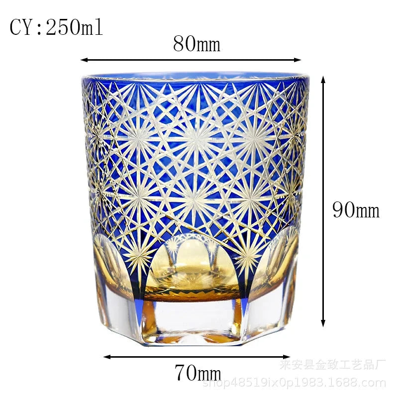 Classic Design Whiskey Wine Beer Water Cup Hand-Carved Foreign Shot Glass with Luxury Gift Box Julia M LifeStyles