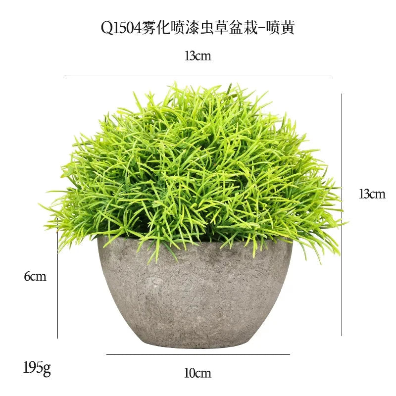 DS Artificial Plants Potted Greenery Green Grass Plastic Faux Topiary Shrubs for Bathroom Home Kitchen Office Farmhouse Decor Julia M LifeStyles