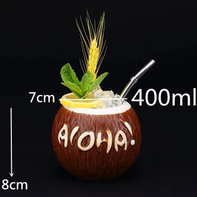 450ml Ceramic Tiki Cocktail Mug Creative Porcelain Beer Wine Mug Cup Bar Tool Julia M Home & Kitchen