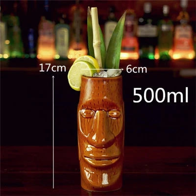 450ml Ceramic Tiki Cocktail Mug Creative Porcelain Beer Wine Mug Cup Bar Tool Julia M Home & Kitchen