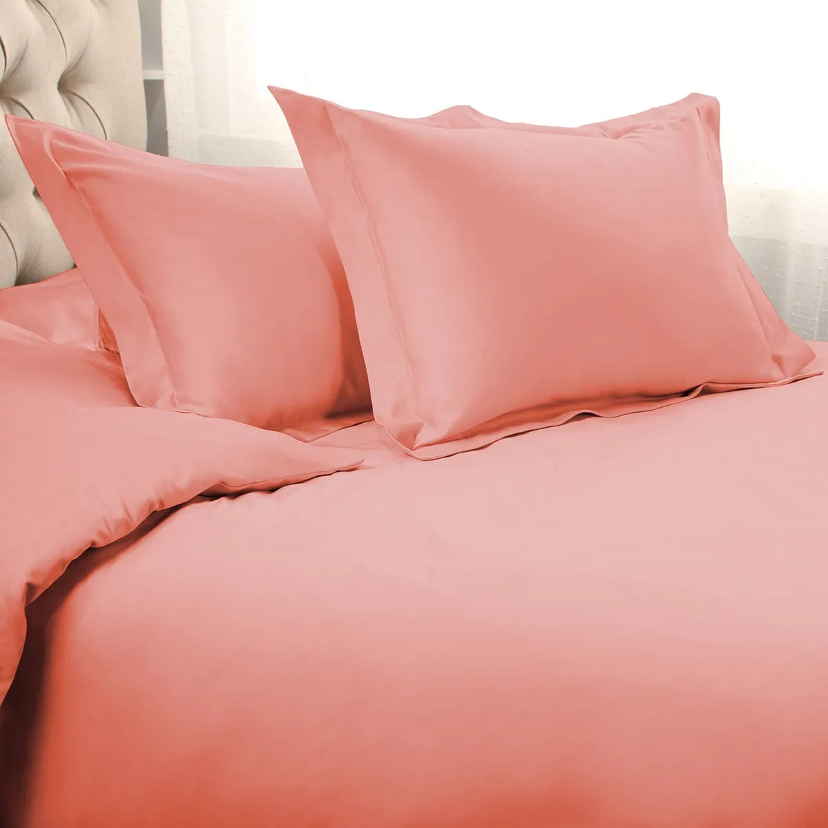 HMS Dusty Rose 1500 Thread Count King Cotton Blend Washable Duvet Cover Set