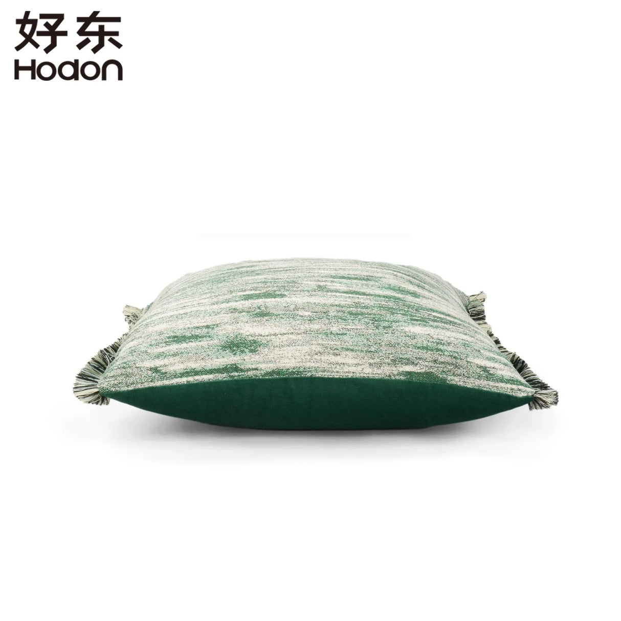Square Luxury White Green Broken Stripe Frayed Jacquard Home Decoration Pillowcase Julia M LifeStyles
