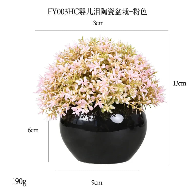 DS Artificial Plants Potted Greenery Green Grass Plastic Faux Topiary Shrubs for Bathroom Home Kitchen Office Farmhouse Decor Julia M LifeStyles