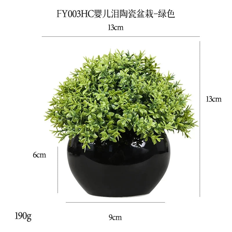 DS Artificial Plants Potted Greenery Green Grass Plastic Faux Topiary Shrubs for Bathroom Home Kitchen Office Farmhouse Decor Julia M LifeStyles
