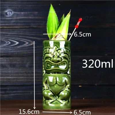 450ml Ceramic Tiki Cocktail Mug Creative Porcelain Beer Wine Mug Cup Bar Tool Julia M Home & Kitchen