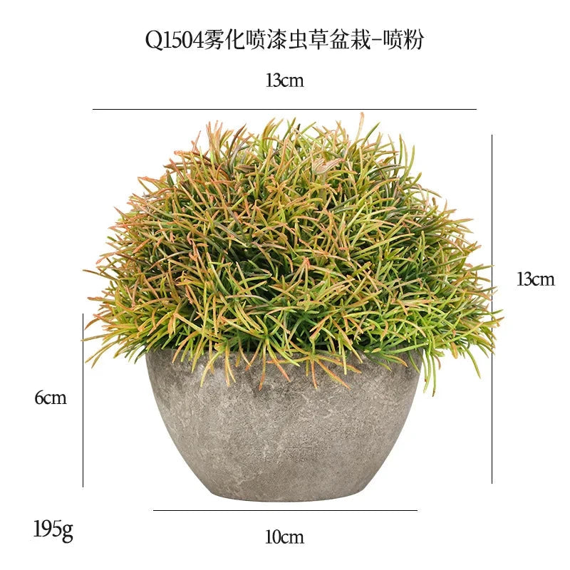 DS Artificial Plants Potted Greenery Green Grass Plastic Faux Topiary Shrubs for Bathroom Home Kitchen Office Farmhouse Decor Julia M LifeStyles