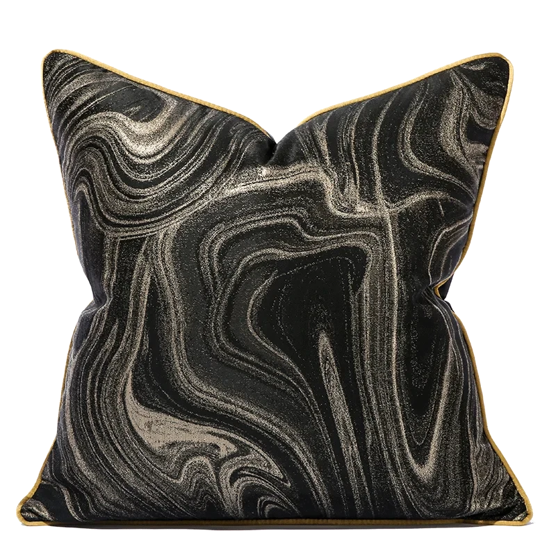 New Style Cushion Cover 50x50 Art Design Black Pillowcase Modern Black Luxury Pillow Covers 18x18 20x20 Inches Julia M LifeStyles