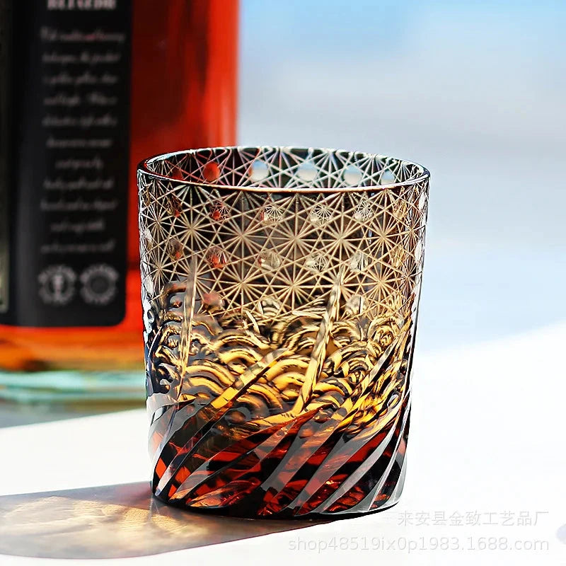 Classic Design Whiskey Wine Beer Water Cup Hand-Carved Foreign Shot Glass with Luxury Gift Box Julia M LifeStyles