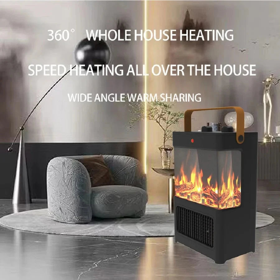 Electric Fireplace Heater 1500W 3D LED Flame Modern Style Double Safety Protection Indoor Use with AU Plug Portable Julia M LifeStyles