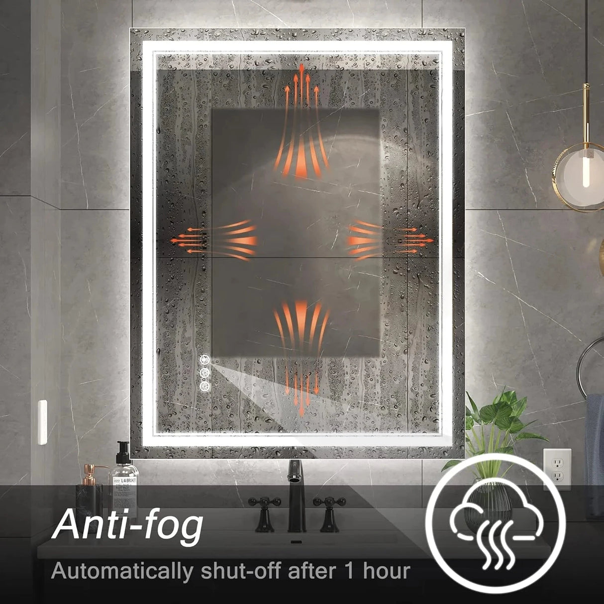 Dimmable Anti-Fog LED Bathroom Mirror with Front and Back Lighting Julia M LifeStyles