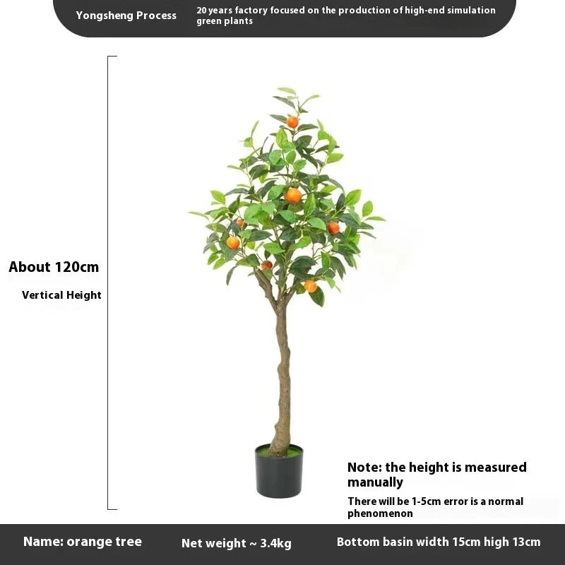 High-End Luxury Indoor Orange Tree Artificial Green Plastic Potted Fruit Fake Kumquat for Halloween Christmas Living Room Julia M LifeStyles