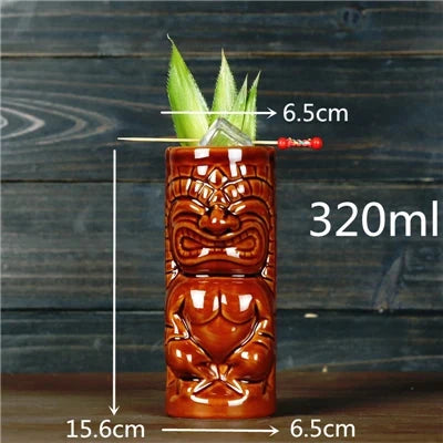 450ml Ceramic Tiki Cocktail Mug Creative Porcelain Beer Wine Mug Cup Bar Tool Julia M Home & Kitchen