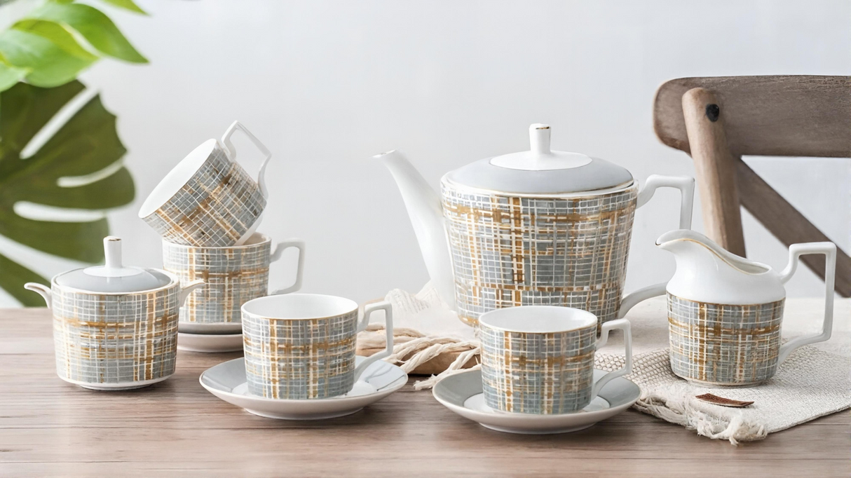 Elegant Bone China Coffee & Tea Set in Minimalist Design - Julia M LifeStyles