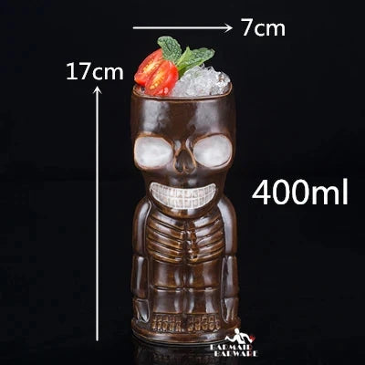 450ml Ceramic Tiki Cocktail Mug Creative Porcelain Beer Wine Mug Cup Bar Tool Julia M Home & Kitchen