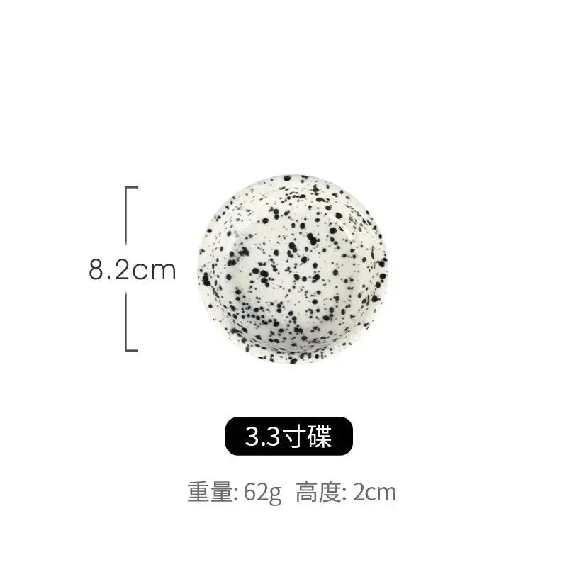 Japanese Style Retro Black White Spotted Ceramic Tableware Set - Julia M LifeStyles