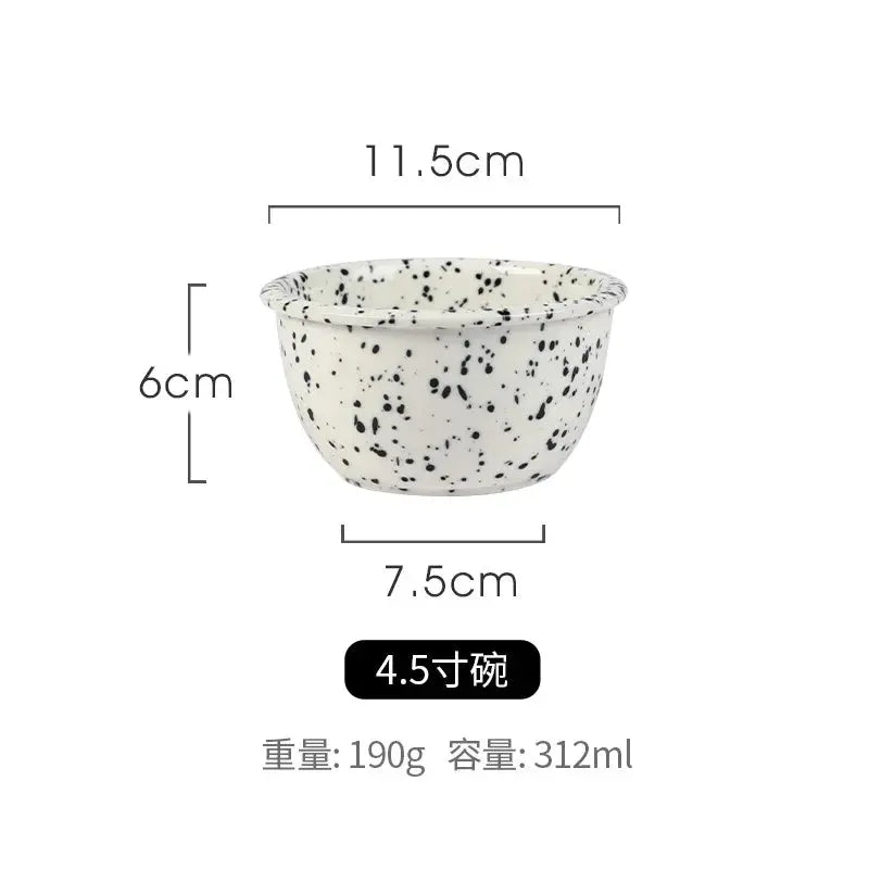 Japanese Style Retro Black White Spotted Ceramic Tableware Set - Julia M LifeStyles