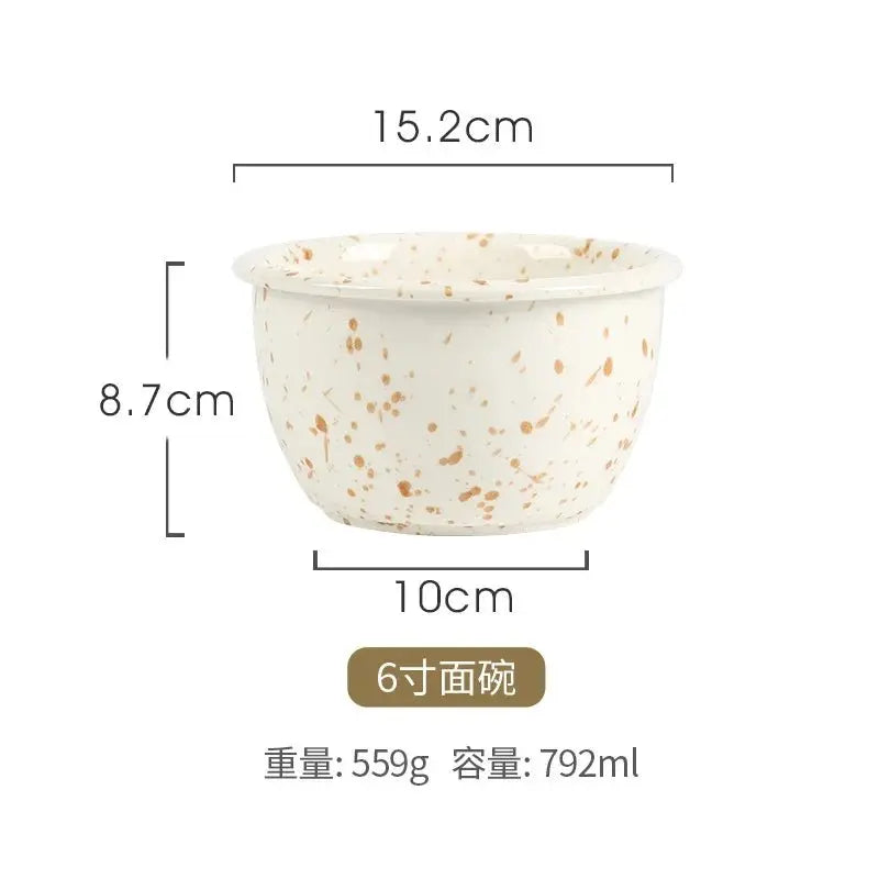 Japanese Style Ins Retro Irregular Black White Spotted Tableware High Aesthetic Value Ceramic Bowls Plates Sets Household Use - Julia M LifeStyles