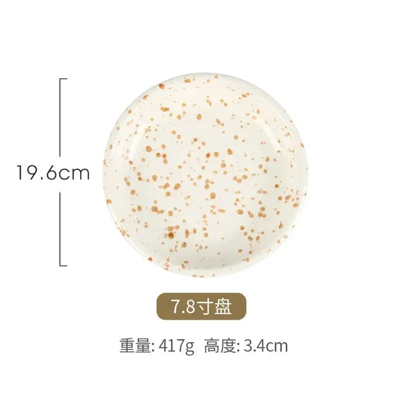 Japanese Style Ins Retro Irregular Black White Spotted Tableware High Aesthetic Value Ceramic Bowls Plates Sets Household Use - Julia M LifeStyles