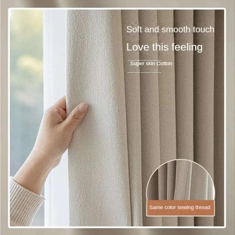 Japanese Style Blackout Chenille Curtain -Tape for Hooks processing - Julia M LifeStyles