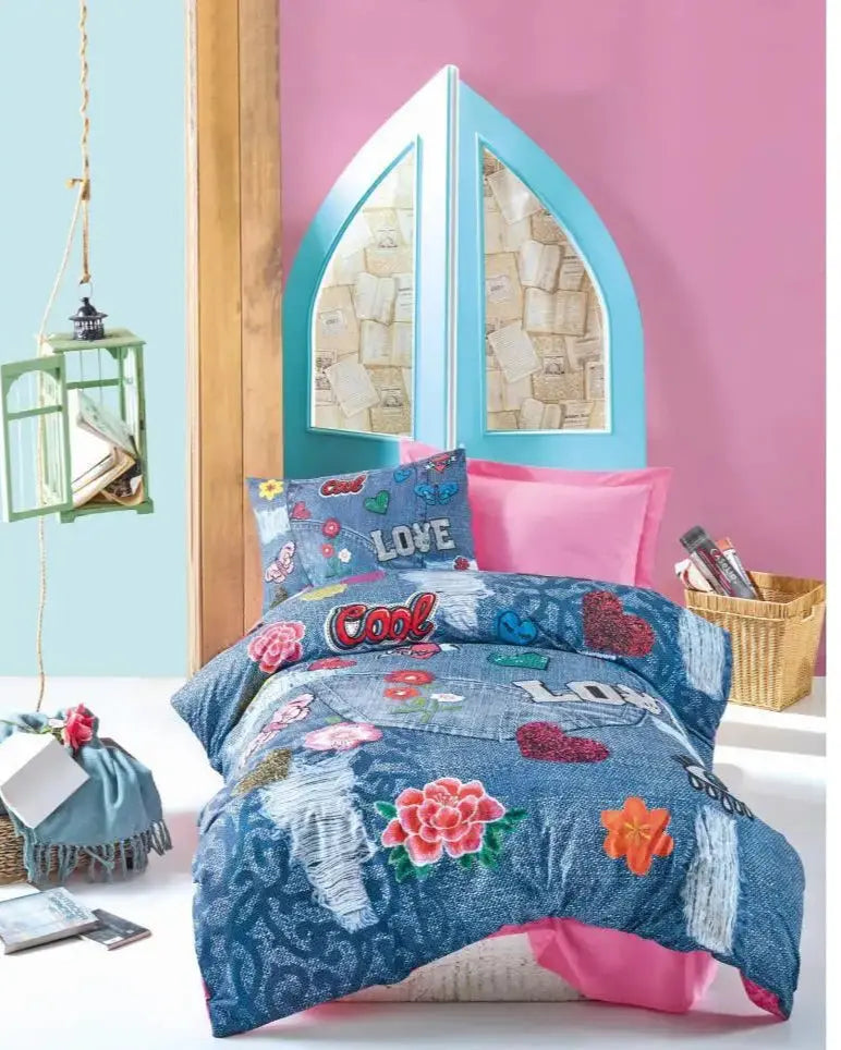 Kelly Pink Ranforce Cotton Duvet Cover Set Single Size Julia M LifeStyles