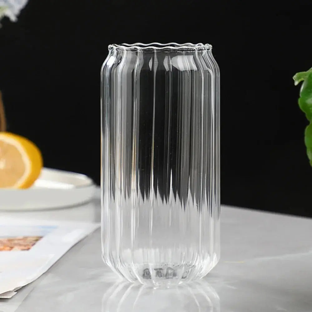 Korean Elegance Striped Glass Cup - Julia M LifeStyles