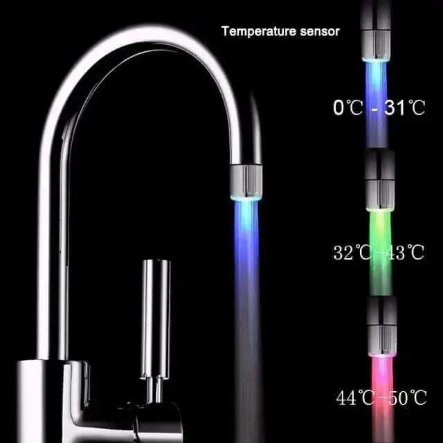 LED Temperature Sensitive 3-Color Light-up Faucet Kitchen Bathroom Glow Water Saving - Julia M LifeStyles