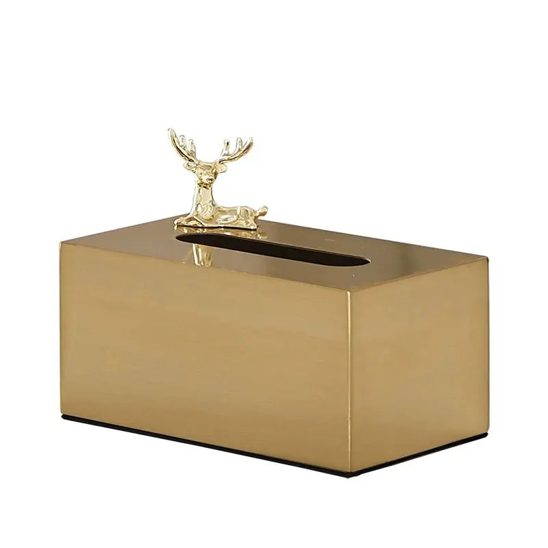 Luxurious Golden Alloy Tissue Box for Modern Living Spaces - Julia M LifeStyles