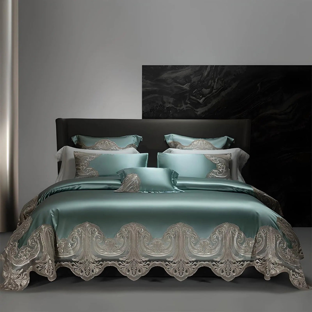 Luxury Pure Cotton Lace Bedding Set - Four-Piece European Style - Julia M LifeStyles