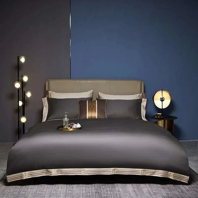 Luxury Soft 600TC Long Staple Cotton Embroidered Duvet Cover Set - Julia M LifeStyles