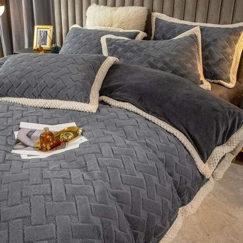 Luxury Fluffy Soft Velvet Duvet Cover Bed Set - Julia M LifeStyles