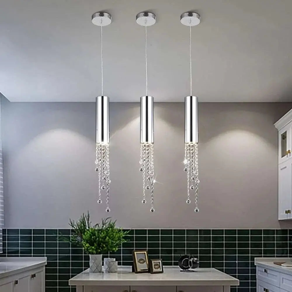 Modern Chrome Crystal Ceiling Chandelier - Julia M LifeStyles