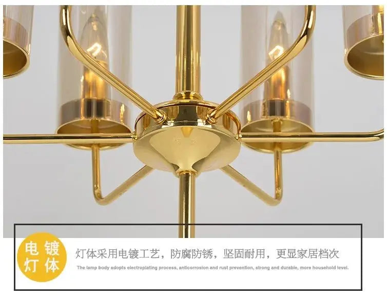 Modern Luxury Glass Chandelier with 6-15 Heads in Blue/Cognac - Julia M LifeStyles