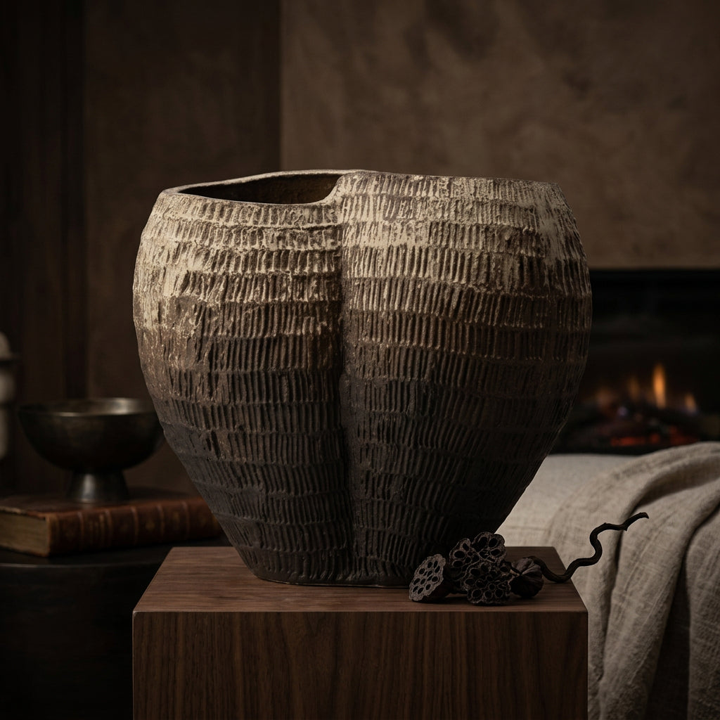 Quiet Form Hand-Painted Ceramic Vase
