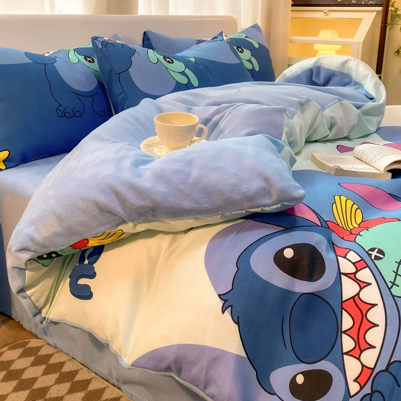 Pure Cotton Brushed Milk Fiber Duvet Cover Set - Kids Cartoon Bedding - Julia M LifeStyles