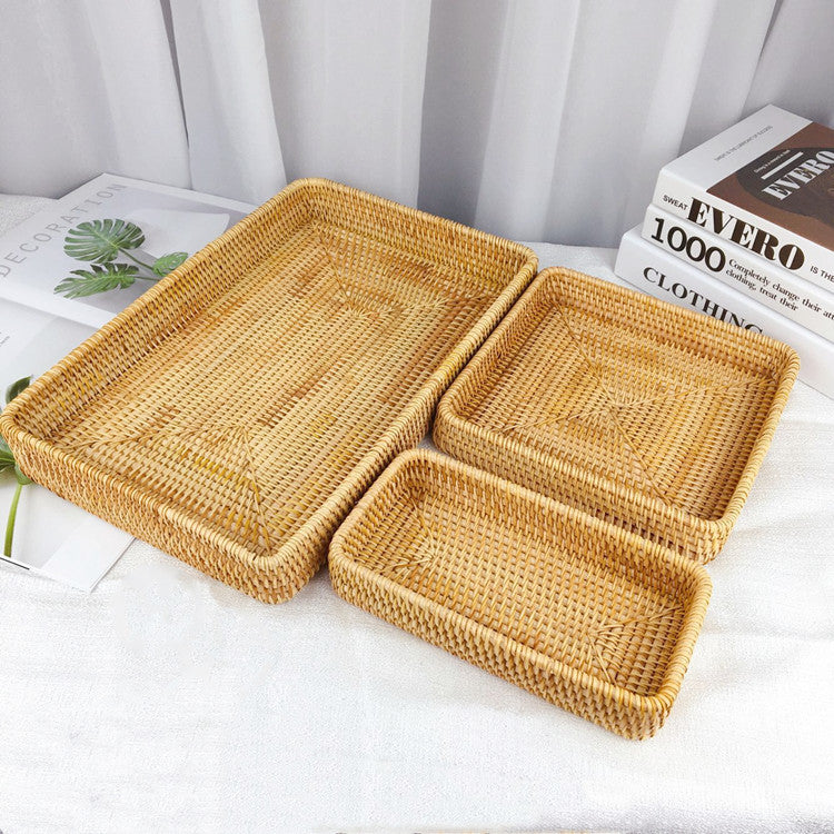Wicker tray, tabletop storage basket - Julia M LifeStyles