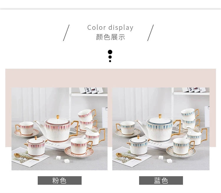 British Afternoon Tea Cup Tea Set Accessible Luxury European-Style High-End Bone China Teapot Luxury Ceramic Coffee Cup Gift Box Julia M Home & Kitchen