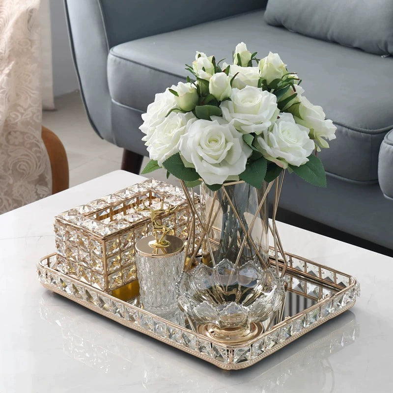 Light Luxury Style Crystal Tissue Box