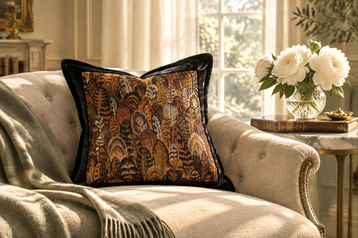 The Archive Feather Patchwork Accent Pillow