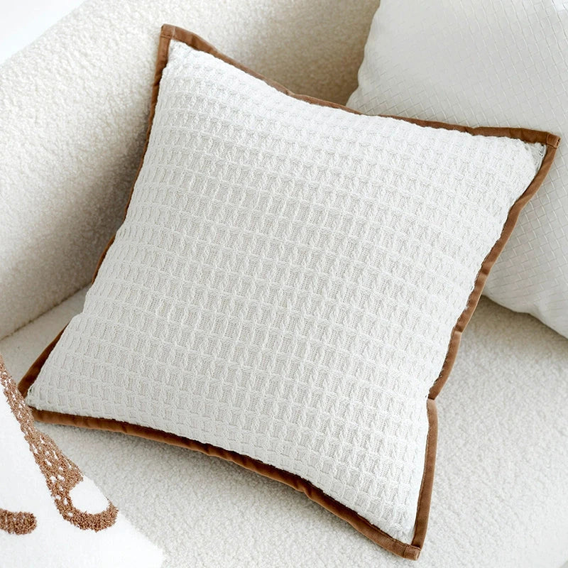 Brown Oatmeal Cream Color Accessible Luxury Living Room Sofa Pillow Cases French Beige Mid-Ancient Pillow Classy Bedside Cushion Julia M Home & Kitchen