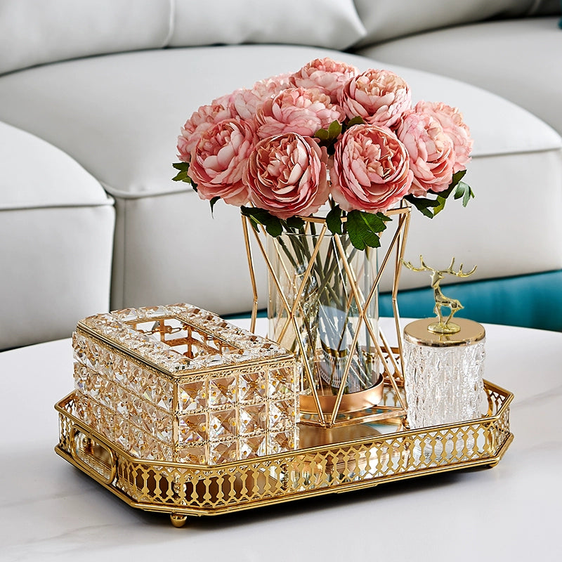 Light Luxury Style Crystal Tissue Box