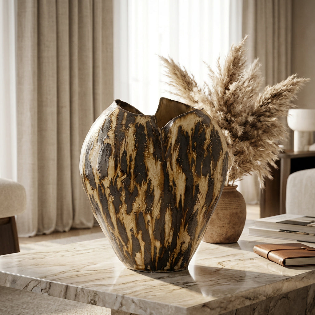 Quiet Form Hand-Painted Ceramic Vase