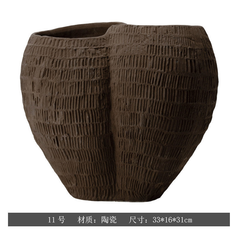 Hand-Painted Ceramic Vase – Wabi-Sabi Inspired Decorative Flower Vessel for the Home