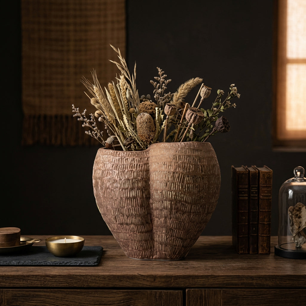 Quiet Form Hand-Painted Ceramic Vase
