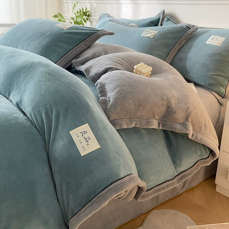 Luxurious Milk Fiber 4-Piece Flannel Bedding Set for Winter Julia M LifeStyles