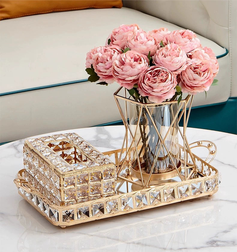 Light Luxury Style Crystal Tissue Box