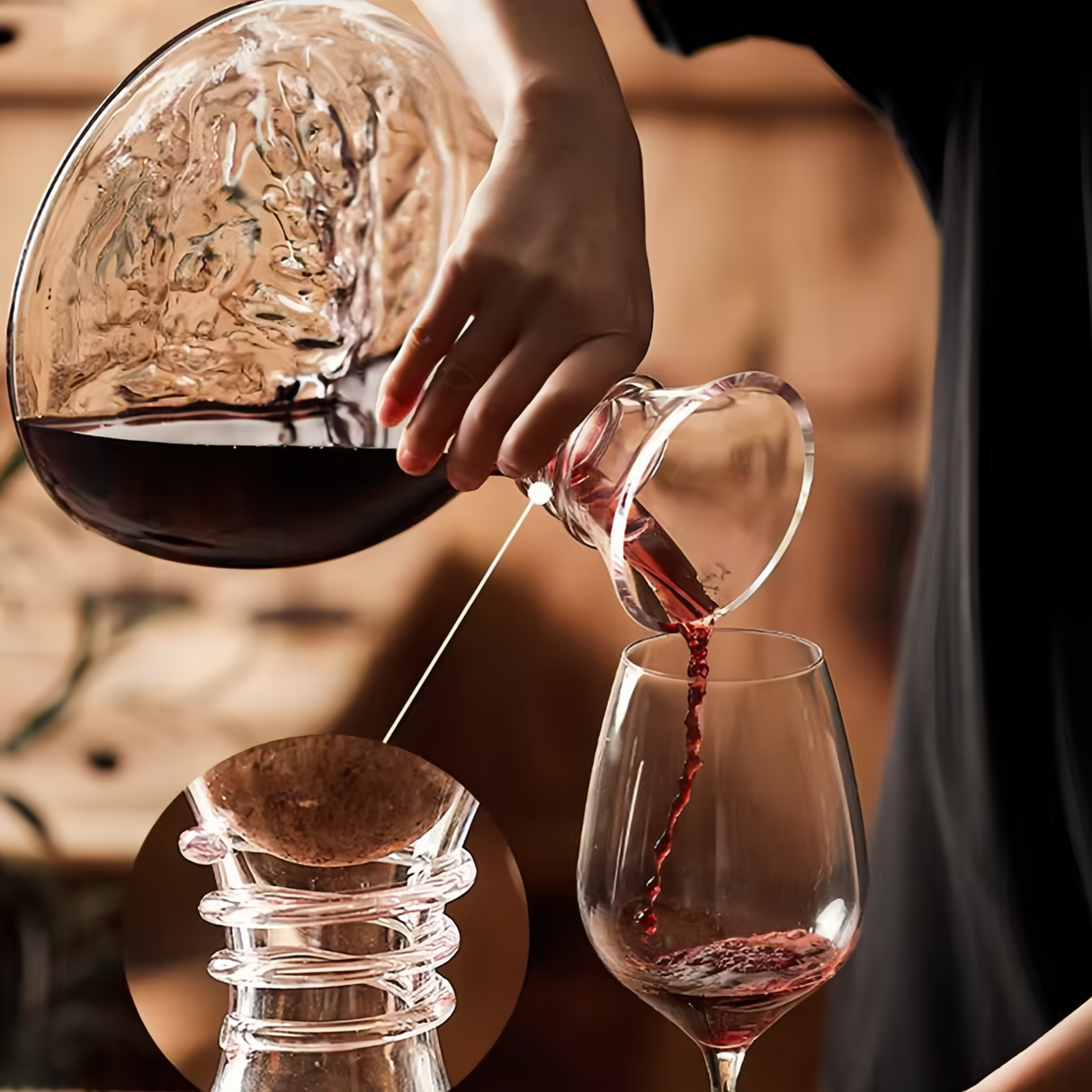 Lux Iceberg Falls Crystal Glass Wine Decanter & Filter Julia M LifeStyles