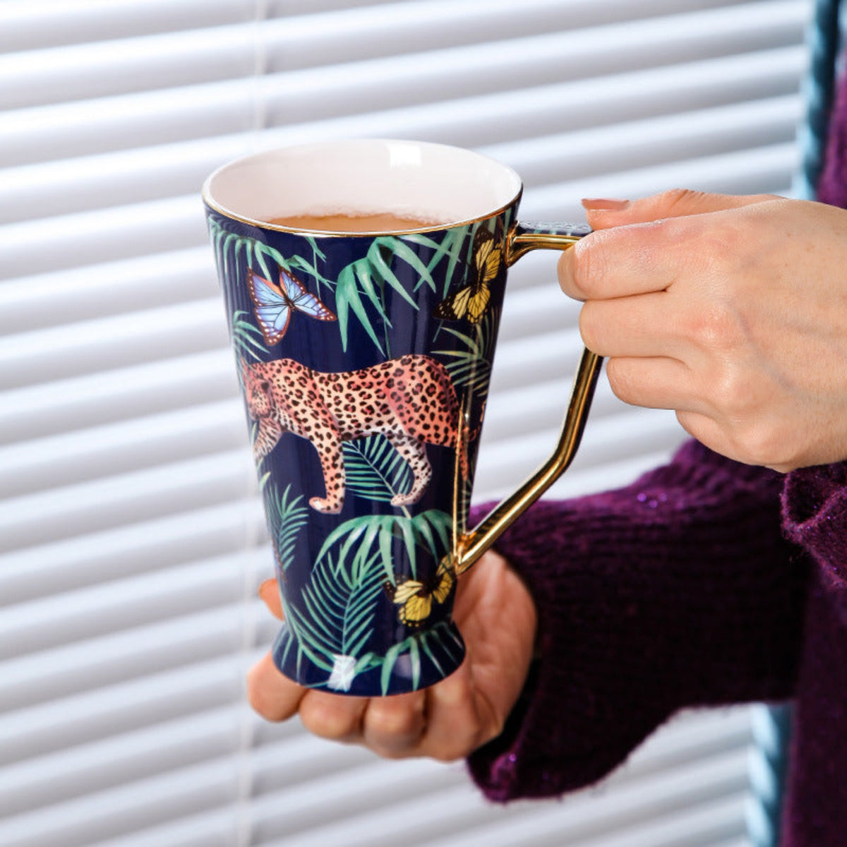 Jungle Cheetah Bone China Coffee Cup & Mug Set