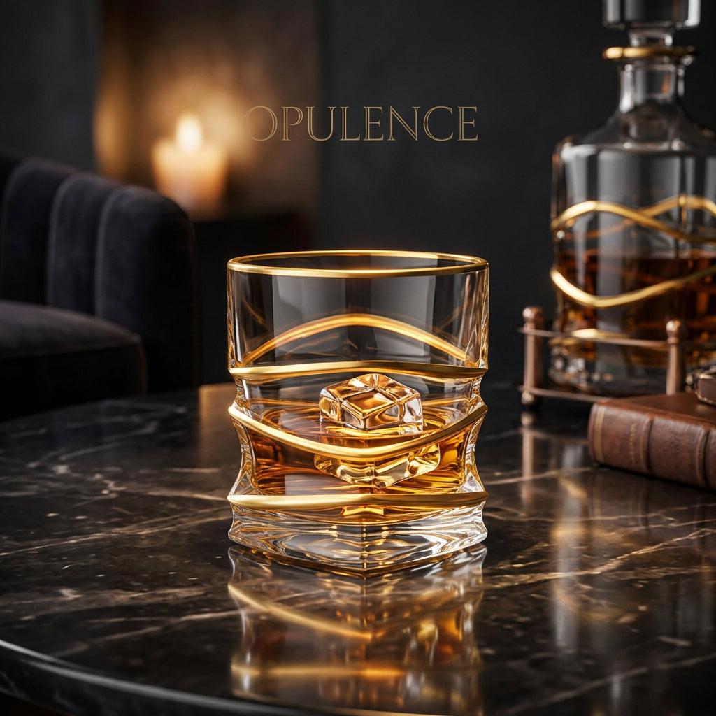 Gilded Hour Whiskey Glass