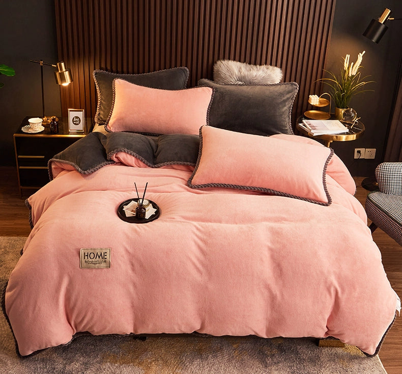 Luxurious Milk Fiber 4-Piece Flannel Bedding Set for Winter Julia M LifeStyles